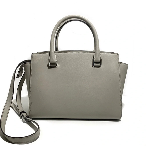 MICHAEL KORS Gray Selma Stud Saffiano Leather Bag - Picture 3 of 11